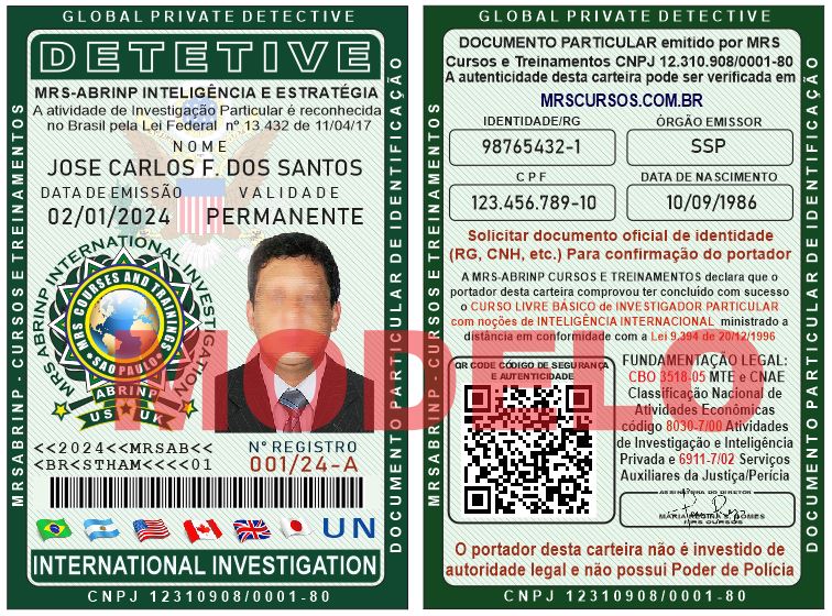 carteira de agente internacional verde